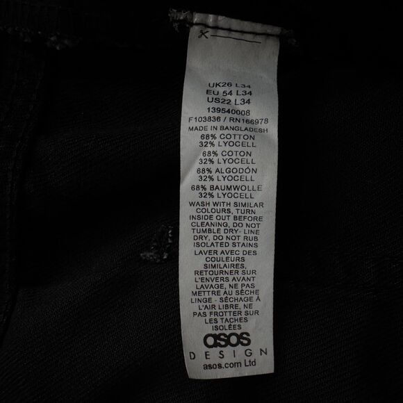 New ASOS Curve Wide Leg Cotton Lyocell High Waist Jeans Women's Plus Size 22 - Picture 4 of 7